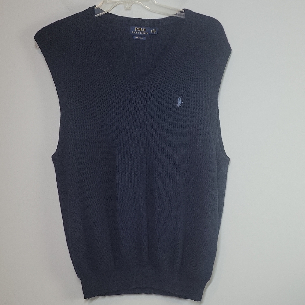 POLO Ralph Lauren blue V-neck sweater vest mens size XL